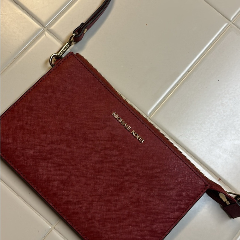 Michael Kors Red Leather Wristlet